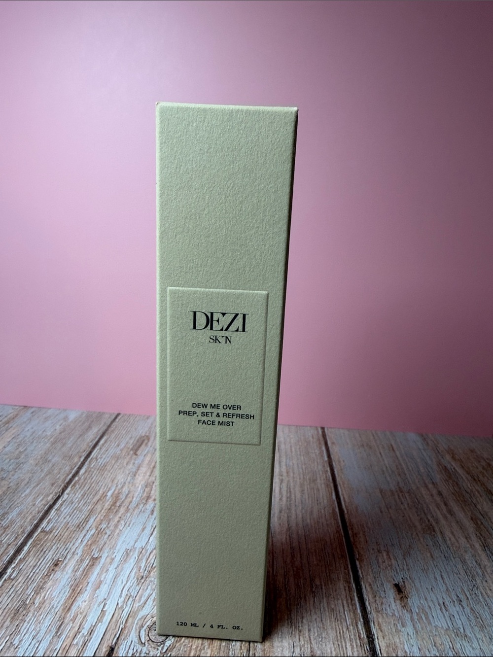 DEZI Dew Me Over Face Mist in Sage Green Box